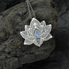 Lotus Yoga Pendant In Alloy, Moonstone Chakra Necklace for Women Girls