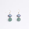 100% 14K gold lotus drop earrings green jade jasper ethnic 14k gold Cloisonne earrings for women jewelry for charms