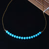 14K gold Turquoise necklace handmad DIY temperament natural green Turquoise beads necklace for women fashion jewelry