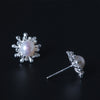 925 snowflake pearl earrings sterling 925 silver simple wild snowflake natural pearl stud earrings for women jewelry