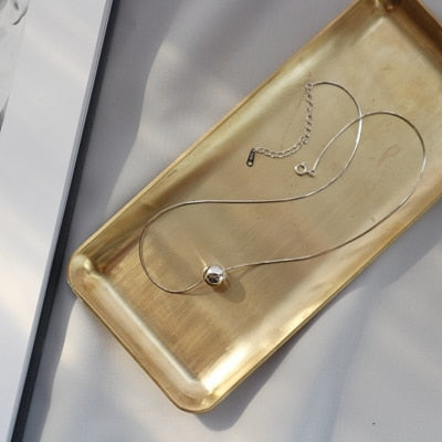 925 sterling silver 10mm round ball necklace temperament personality round bead pendants necklace for women fashion gift