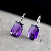 925 sterling silver Amethyst earrigns handmade natural Amethyst citrine crystal drop earrings for women crystal jewelry