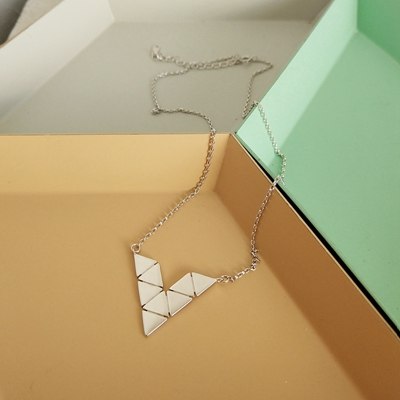 925 sterling silver Combined triangle pendant necklace fashion city geometric charm necklace for women creative jewelry