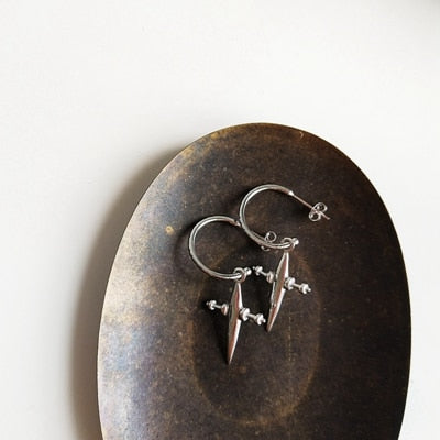 925 sterling silver Cross star stud earrigns silver Three-dimensional design exquisite earrings for women fine jewelry