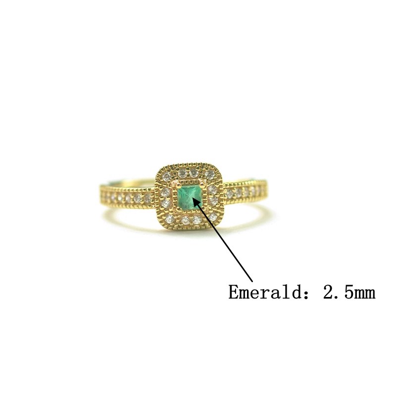 925 sterling silver Emerald rings gold square natural Emerald zircon adjustable rings for women 2020 weddings jewelry