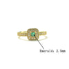 925 sterling silver Emerald rings gold square natural Emerald zircon adjustable rings for women 2020 weddings jewelry