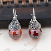 925 sterling silver Garnet agate shell pearl earrings handmade natural garnet agate shell pearls earrings for women gift