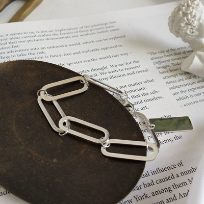 925 sterling silver Industrial wind Geometric chain bracelets silver chain buckle bracelets for women party jewelry gift