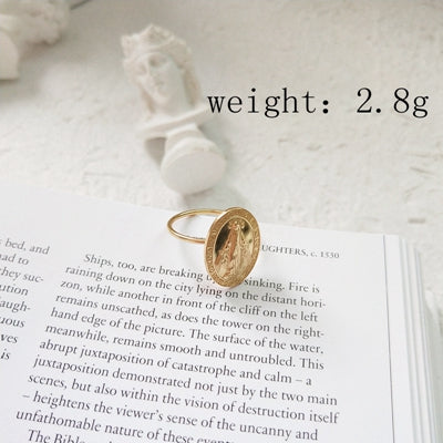 925 sterling silver Maria figure rings gold oval exquisite personality open rings for women birthd jewelry charm gift