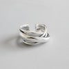 925 sterling silver Multi-layer winding Irregular rings silver fashion vintage open rings for women designer jewelr gift