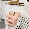 925 sterling silver Retro pattern open rings gold round square abstract pattern rings for women original jewelry charms