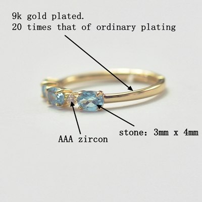 925 sterling silver blue topaz rings gold 20 times plated natural Switzerland quality blue topaz open rings for women