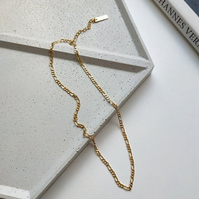 925 sterling silver chain necklace gold fashion 37cm Irregular chain neckalce for women 925 silver jewelry for charms