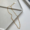 925 sterling silver chain necklace gold fashion 37cm Irregular chain neckalce for women 925 silver jewelry for charms