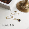 925 sterling silver dark blue square Zircon geometry pendant necklace gold exquisite necklace for women jewelry charms