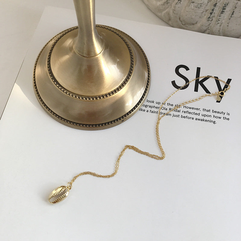 925 sterling silver gold conch pendant necklace fashion temperament exquisite necklace for women party festival jewelry