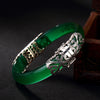 925 sterling silver jade bangles handmade fashion charms Pattern Chalcedony jade bangles for women wild jade jewelry