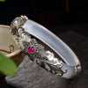 925 sterling silver jade bangles silver green white handmade natural jade bangles fashion jewelry for women charms