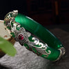 925 sterling silver jade bangles silver green white handmade natural jade bangles fashion jewelry for women charms
