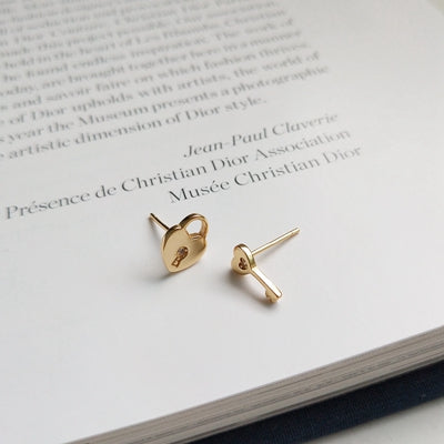 925 sterling silver key lock earrings simple element design key lock stud earrings for women 2020 fashion silver jewelry