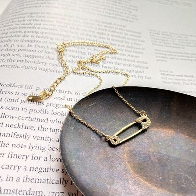 925 sterling silver mosaic zircon pin pendant necklace gold fashion wild creativity necklace for women jewelry for charm