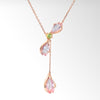 925 sterling silver natural Rose Quartz earrings rose gold natural pink crystal Rose Quartz drop earrings for women