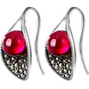 925 sterling silver natural stone earrings natural garnet red agate red corundum Calla lily drop earrings for women