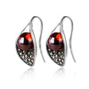 925 sterling silver natural stone earrings natural garnet red agate red corundum Calla lily drop earrings for women
