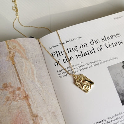 925 sterling silver original forget love face pendant necklace gold square figure necklace for women charm jewelry gift