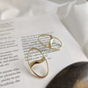 925 sterling silver oval wave stud earrings gold fashion elegant design Geometric earrings for women party jewelry gift