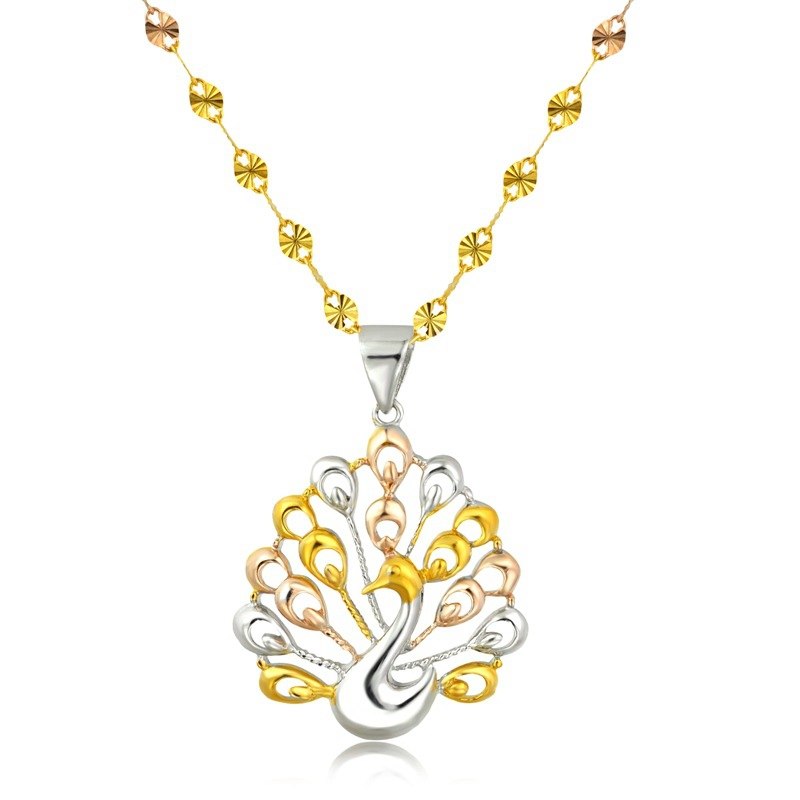 925 sterling silver peacock pendant necklace sun flower color silver exquisite necklace for women festival jewelry gift