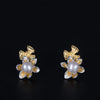 925 sterling silver pearl earrings natural pearl petal gold flowers stud earrings for women pearl jewelry