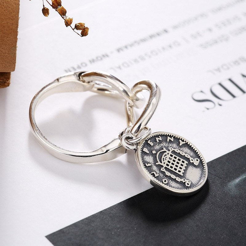 925 sterling silver portrait coin rings vintage two-sided graphics design figure coin rings for women fine jewelry gift