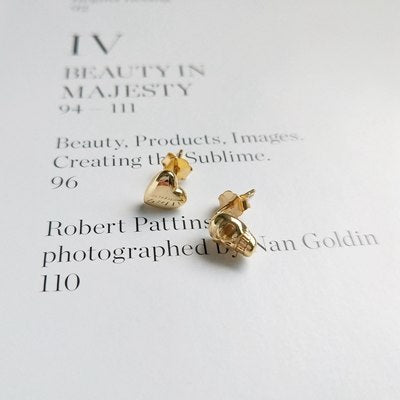 925 sterling silver skeleton heart earrings simple fashion design skeleton love heart stud earrings for women jewelry