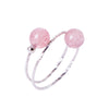 925 sterling silver strawberry quartz rings pink fashion cute double layer adjustable rings for women fine jewelry gift