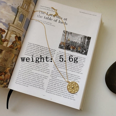 925 sterling silver sun flower pendant necklace gold fashion geometry round card pattern necklace for women fine jewelry