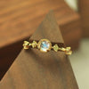 925 sterling silver zircon moonstone rings gold natural Peridot moonstone open rings for women luxurious jewelry charms
