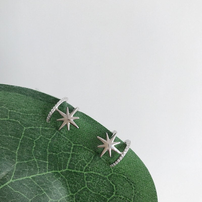 925 sterling silver zircon star stud earrings silver fashion simple wild elegant earrings for women exquisite jewelry