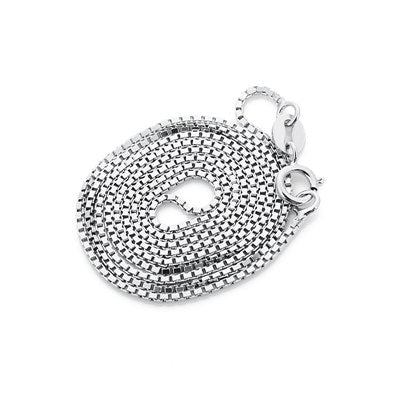 sterling 925 silver box chain necklace silver 0.8mm 40cm 45cm length box necklace for women silver 925 charms jewelry