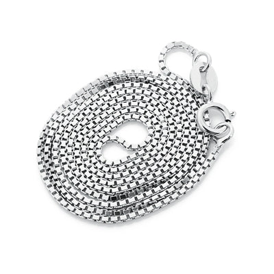 sterling 925 silver box chain necklace silver 1mm 40cm 45cm length fashion necklace for women 925 silver charm jewelry