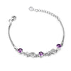 sterling 925 silver lucky 8 crystal bracelets purple white natural crystal double 8 chain bracelets for women jewelry