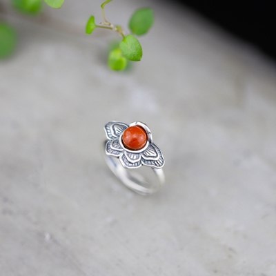 925 sterling silver agate Mayan tribe rings simple fashion butterfly rings for women 2020 charms Mayan tribe jewelry