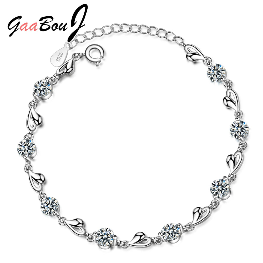 Love Heart Bracelets For Women Zircon Bracelets on Hand 925 Silver Wedding  Quality Jewelry  GaaBou Jewellery