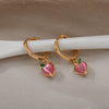 Love Heart Earrings For Women Stainless Steel Opal Earrings 2023 Trend Korean Wedding Band Jewelry Couple Gift brincos
