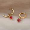 Love Heart Earrings For Women Stainless Steel Opal Earrings 2023 Trend Korean Wedding Band Jewelry Couple Gift brincos
