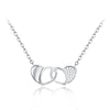Love Hearts White/Rose 925 Sterling Silver Necklace