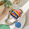 Love Is Love Rainbow Moon Pendant Necklaces Ins Personality Design Colorful LGBT Pride Belt Bracelets Handmade Woven Jewelry