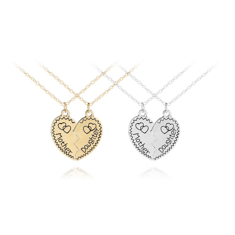 Love Lettering Pendant Woman Accessories Necklace Pair Stitching Gold Necklaces Mother's Daughter Gift Banquet Water Wave Chain