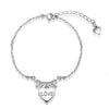 Love Letters Pendant CZ Bowknot 925 Silver Bracelet