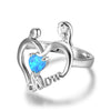 Love Mom Love Heart Mom Separated Rings Fashion 925 Sterling Sliver ainty Fire opal wire heart Heart Ring Mother Gift Jewelry